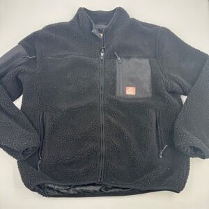 Yellowstone Fleece Jacket Black Sherpa Full‎ Zip Mens Size Large